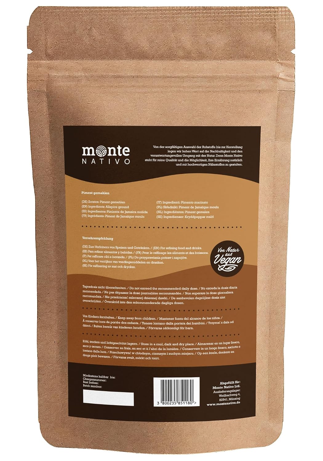 Detalle de Piment gemahlen Monte Nativo (250 g) – Würzpulver für Kochen und Backen