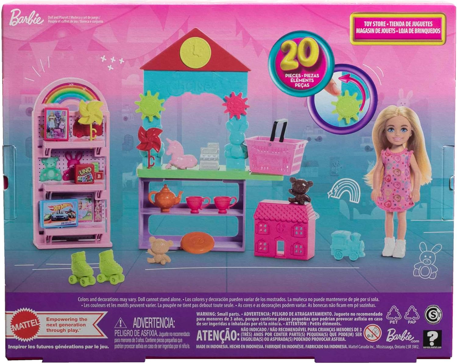 Thumbnail 5 de Coffret Barbie Chelsea Can Be… HNY59 avec petite poupée blonde, comptoir, présentoir et 15 accessoires