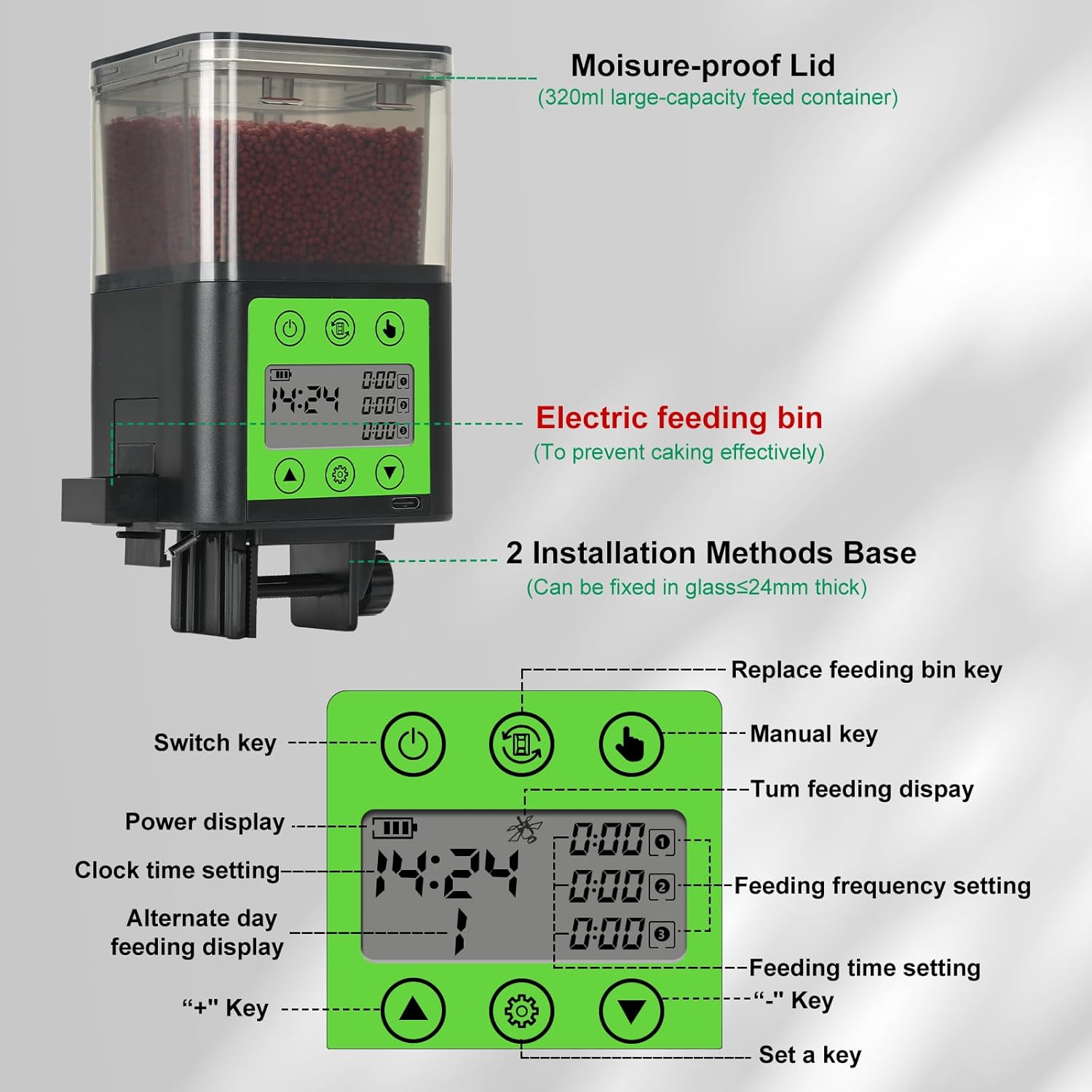 Thumbnail 5 de Lychee Automatic Fish Feeder 320 ml ๐