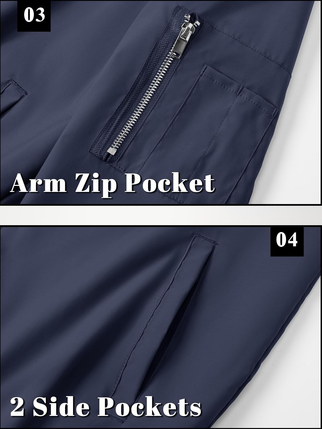 Detalle 2 de TACVASEN Men's Lightweight Full-Zip Jacket, Water-Repellent and Windproof