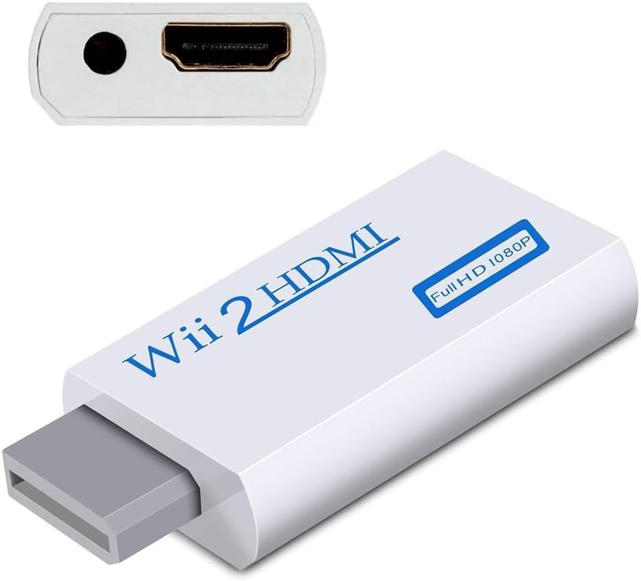 Detalle 2 de Wii-zu-HDMI-Adapter mit 3,5-mm-Audioausgang – 720p/1080p Konverter ohne Netzteil (für die klassische Wii)