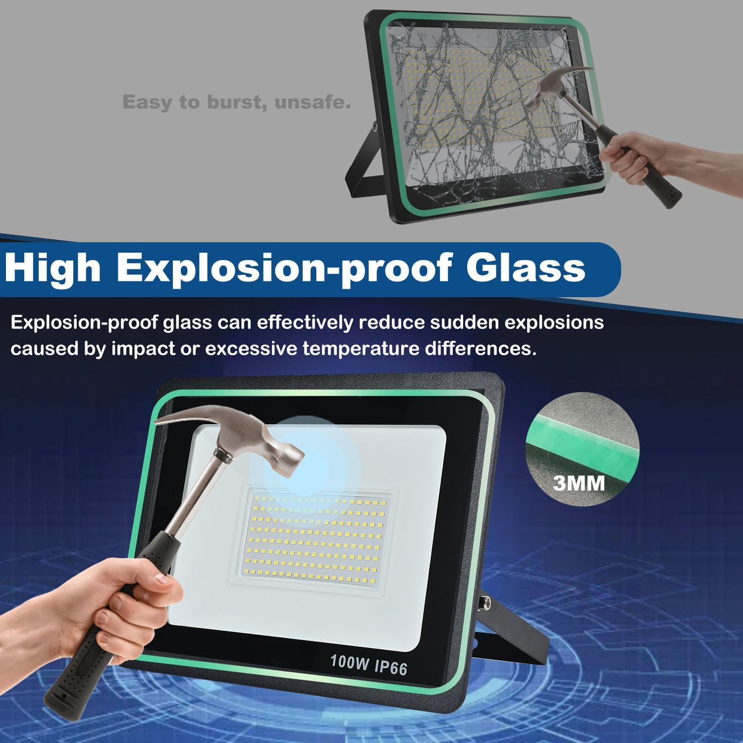 Thumbnail 5 de Niserelesa Focos LED 100W IP66 Exterior💡 Blanco 6500K