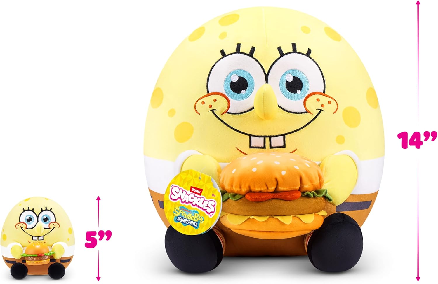 Thumbnail 4 de Snackles Licensed SpongeBob Squarepants 5-inch Plush with Snack Accessory