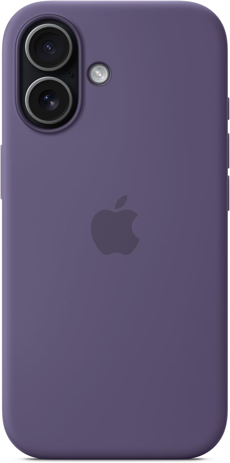 Detalle de Apple MGF04ZM/A Silicone Case for iPhone 17, MagSafe, Camera Control, Purple Fog