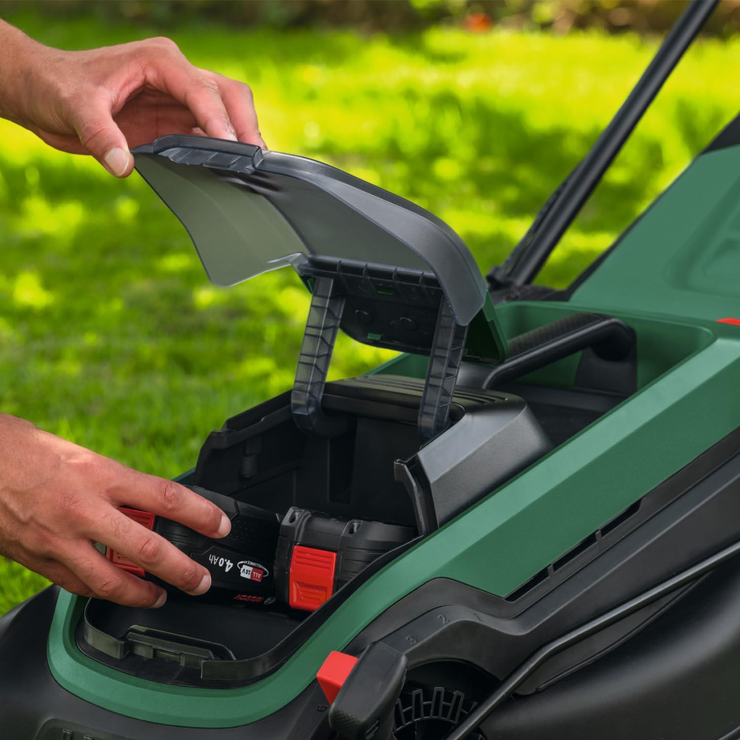 Thumbnail 6 de Bosch Tondeuse à Gazon sans-Fil ROTAK18V2-38 (38 cm) – 2 batteries 18V et chargeur, mulch possible