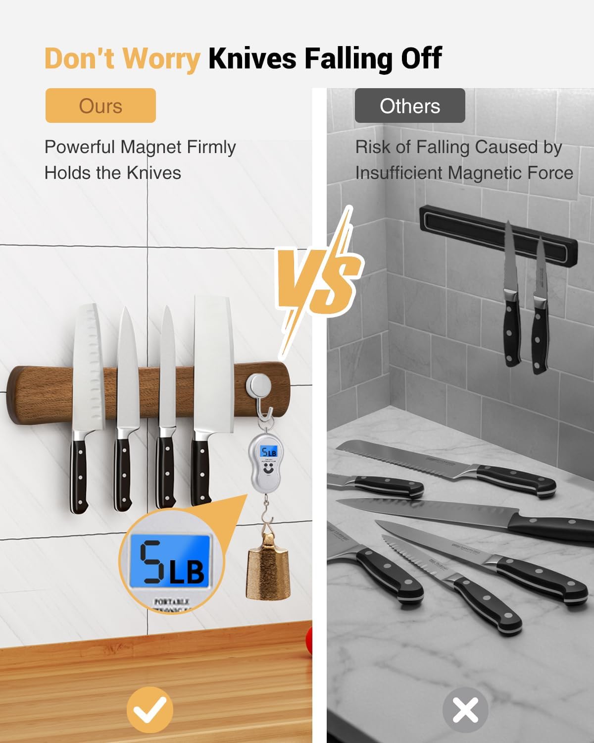 Detalle 2 de Swaitee Magnetic Knife Holder 16 Inch 🔪