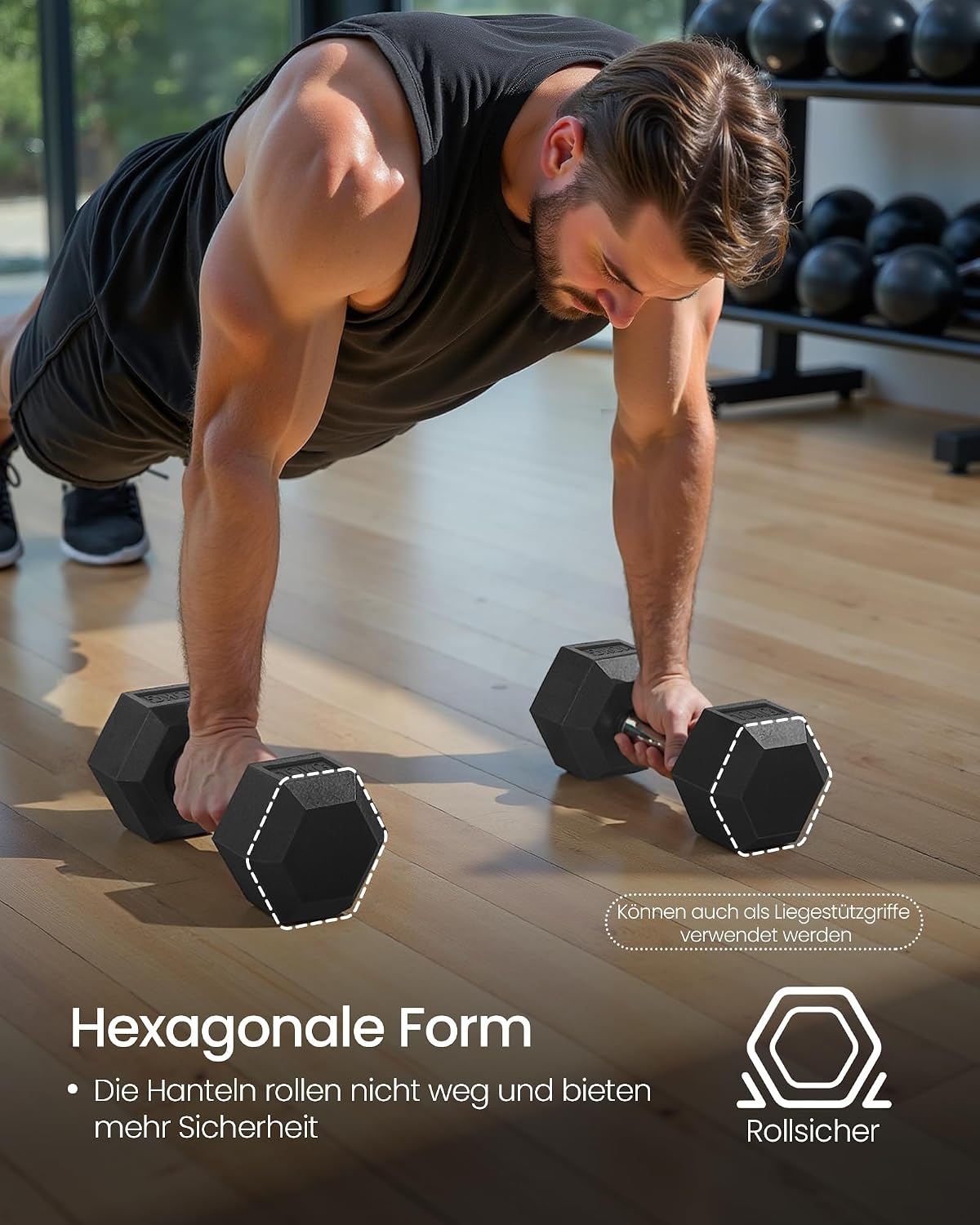 Detalle de Hexagon Hantelset 2 x 10 kg von SONGMICS