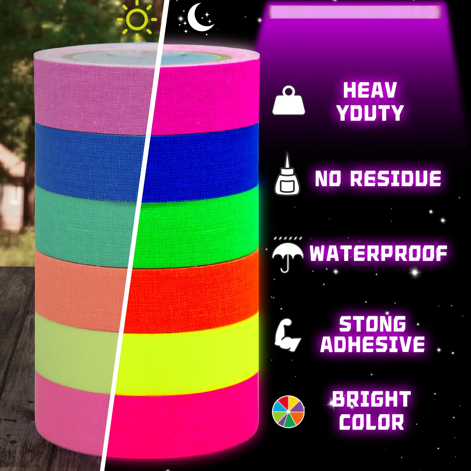 Detalle 2 de SWRT Fluorescent Gaffer Tape, 0.6 in