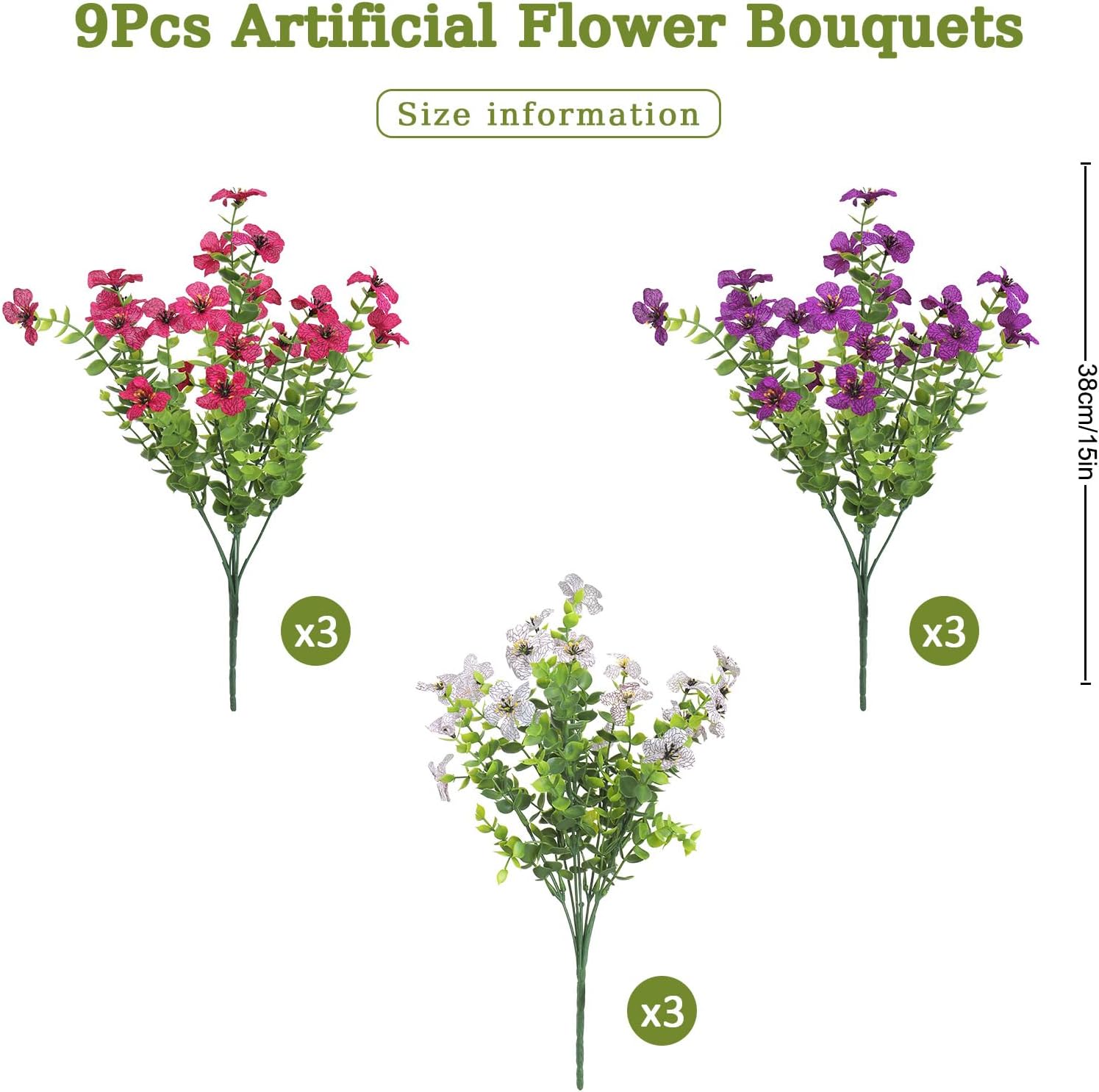 Thumbnail 3 de LOMOHOO 9 Bundles artificial flowers