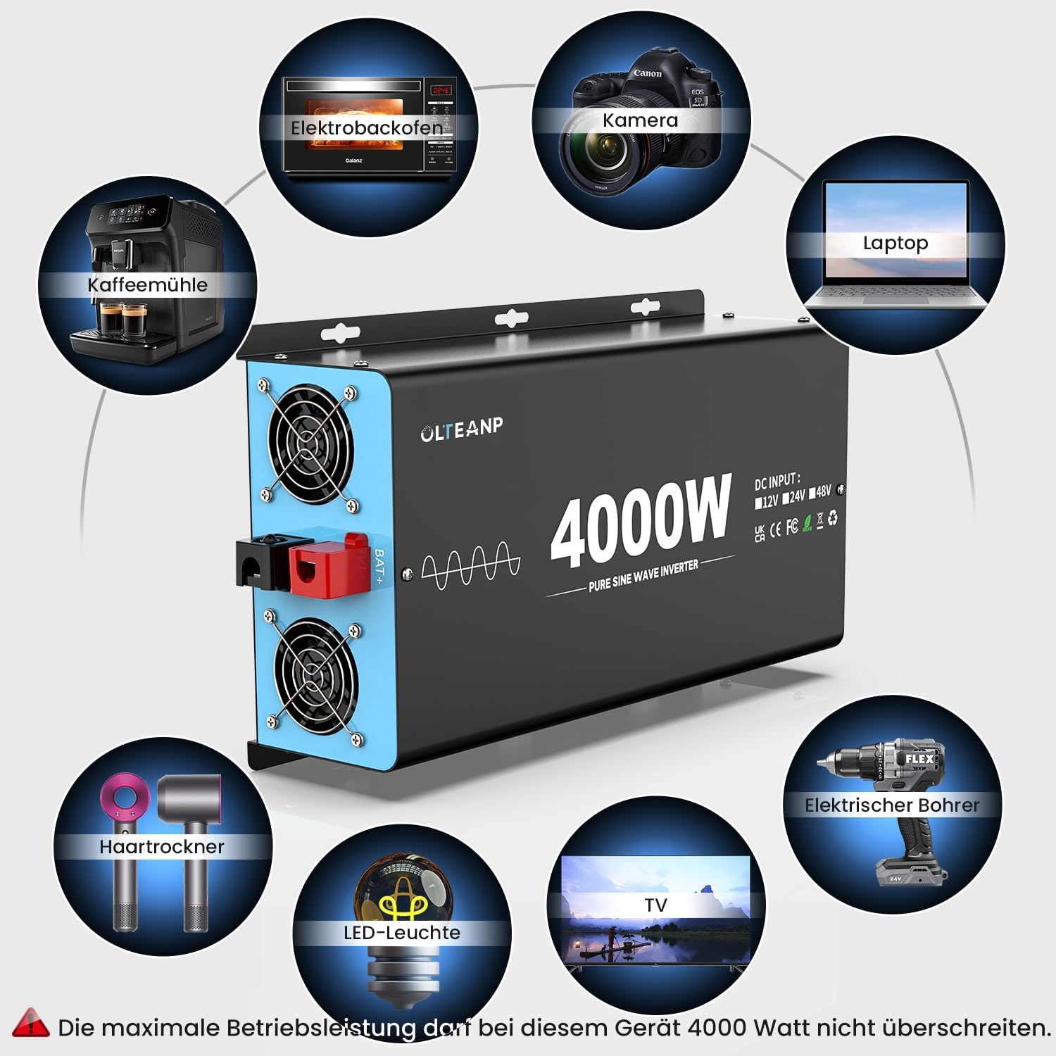 Thumbnail 5 de OLTEANP 4000W Inversor onda sinusoidal pura