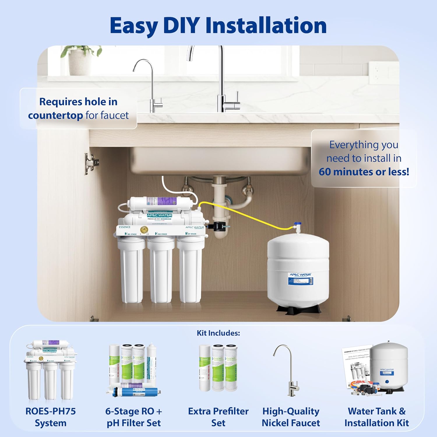 Detalle de APEC WATER ROES-PH75 75 GPD RO water filter