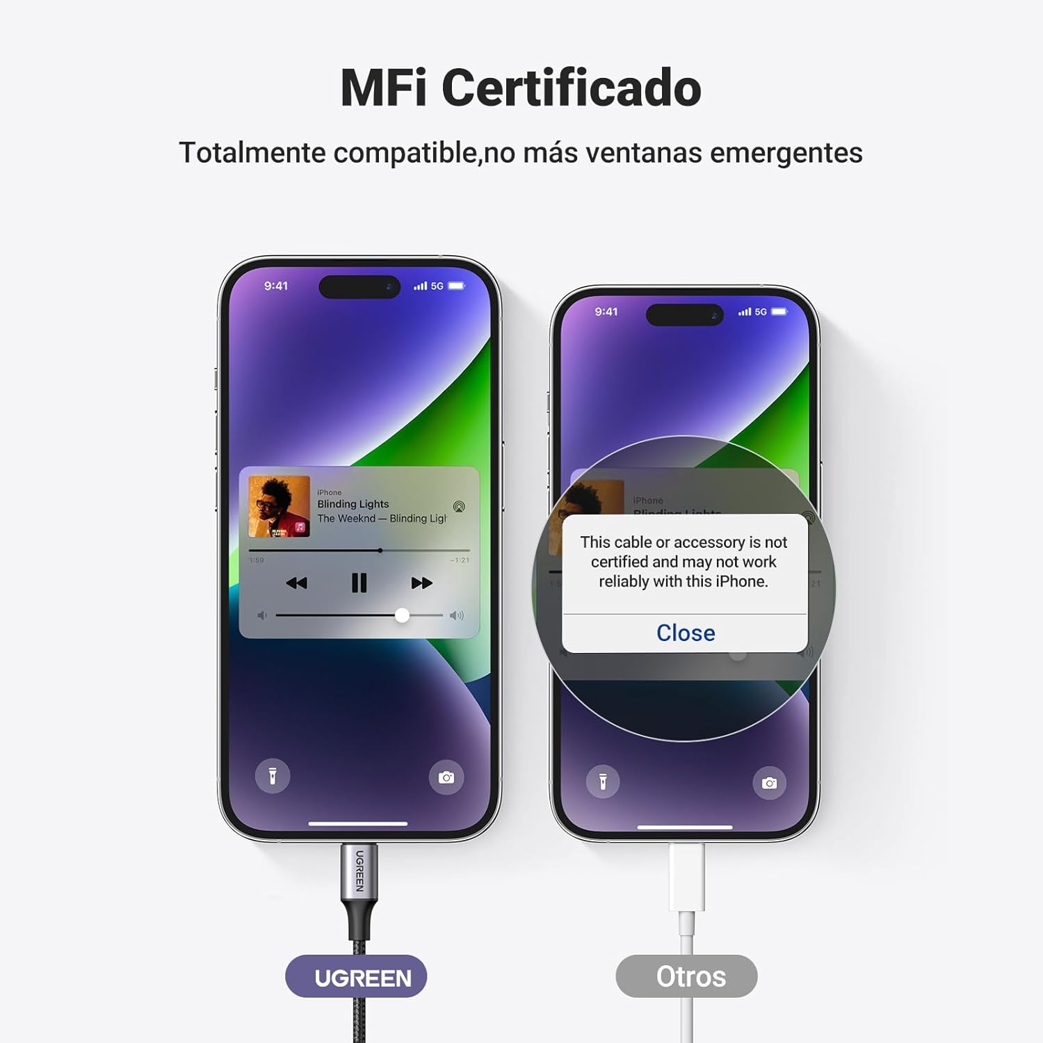 Thumbnail 2 de UGREEN Cable Auxiliar MFi Lightning a Jack 3.5