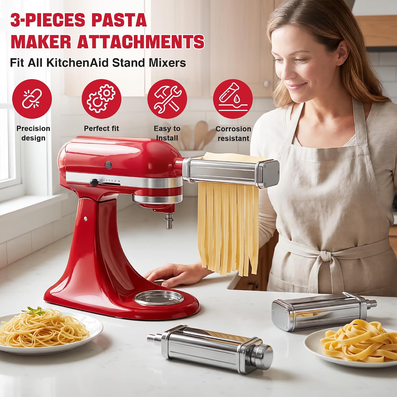 Detalle 2 de KitchenAid-Compatible Pasta Maker Attachment, Stainless Steel