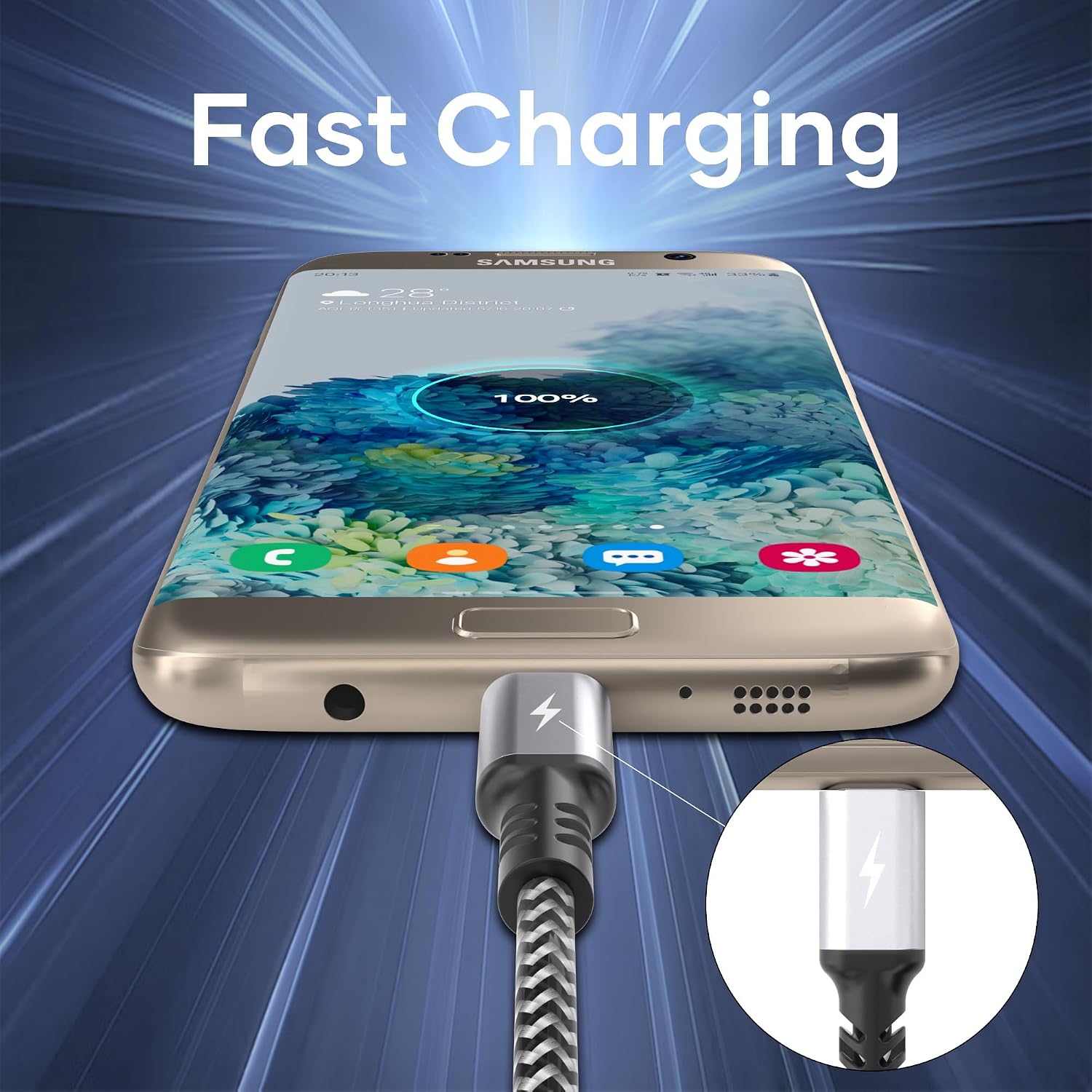 Thumbnail 3 de Micro USB Cable, 2m Nylon Braided Fast-Charging Micro USB Cable for Android Devices