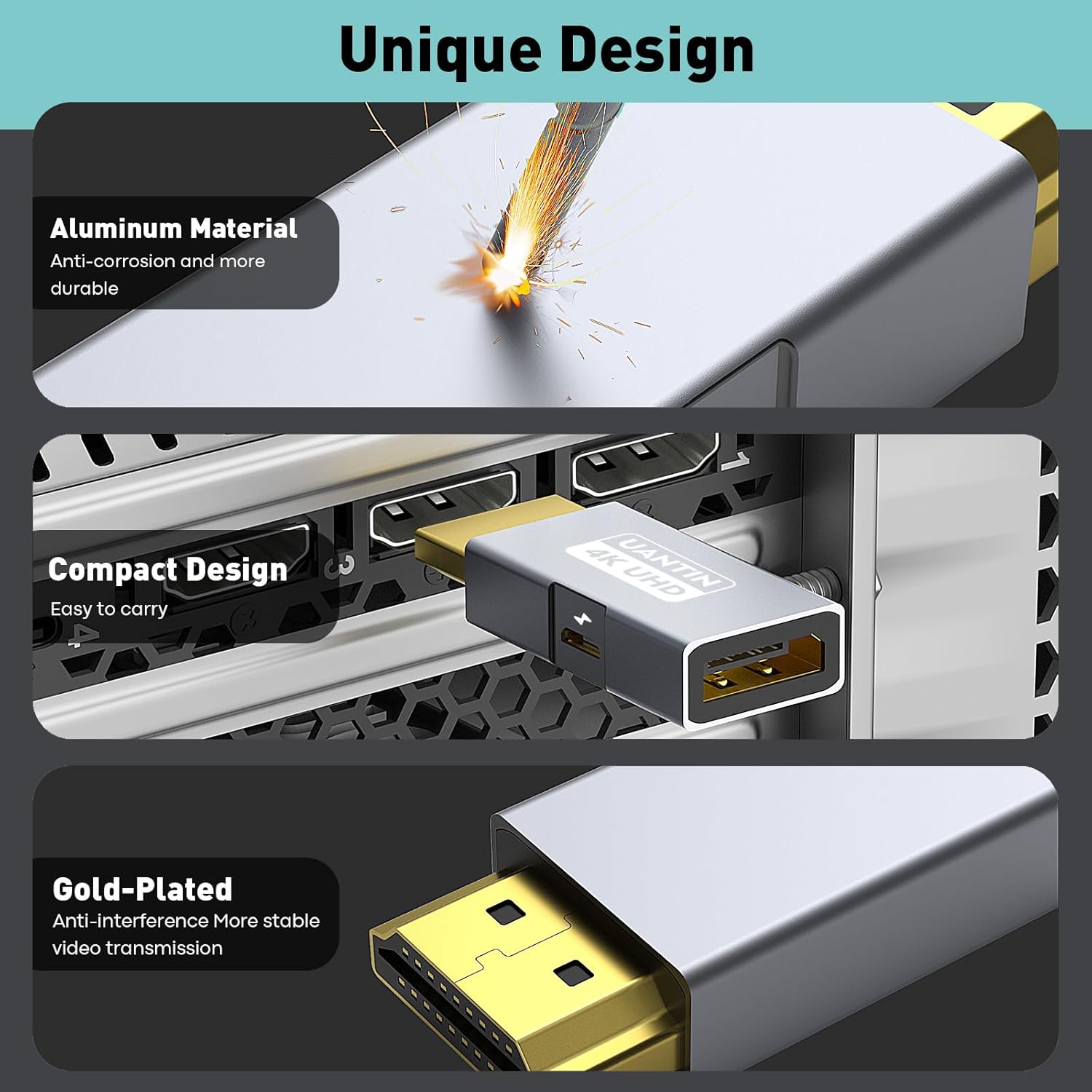 Thumbnail 4 de UANTIN HDMI to DisplayPort Adapter 4K 60Hz