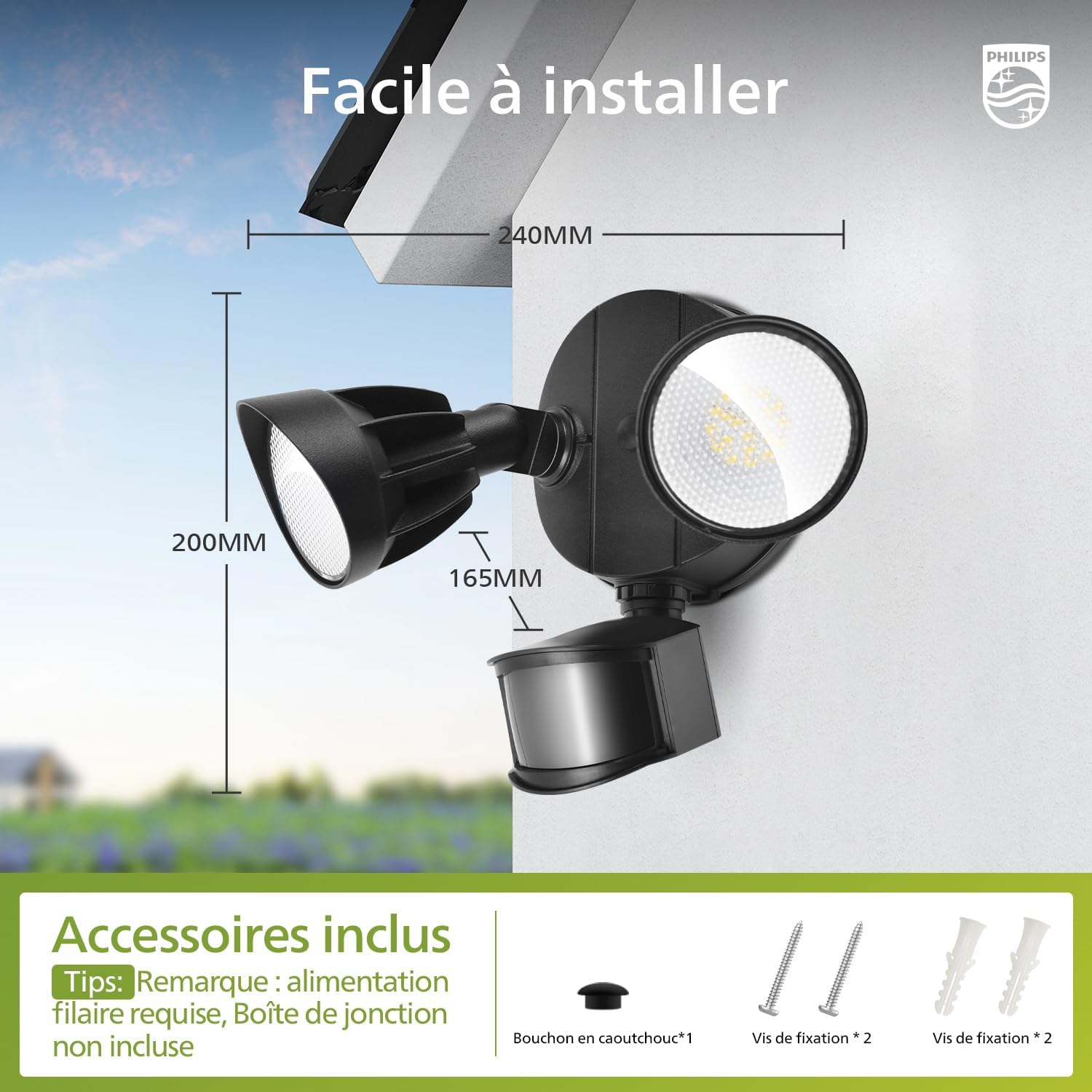 Thumbnail 5 de Philips 21W 3000 lm Outdoor LED Security Light avec capteur PIR et 4 modes