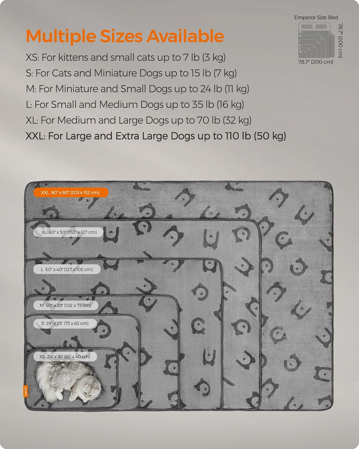 Thumbnail 5 de Feandrea 3 Pack Dog Blankets 203 x 152 cm
