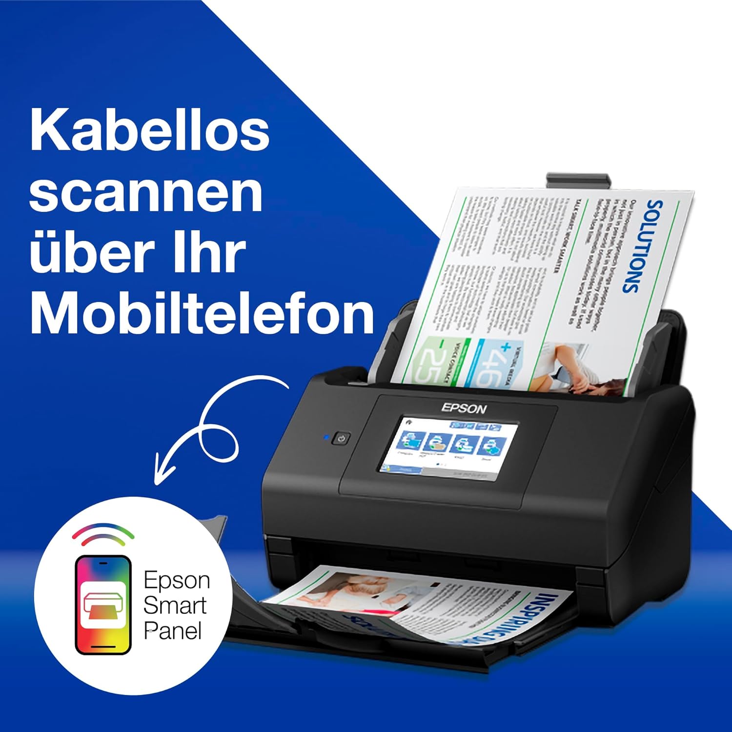 Thumbnail 3 de Epson WorkForce ES-580W Scanner – Kompakter Dokumentenscanner mit Wireless-Option und automatischer Ausrichtung