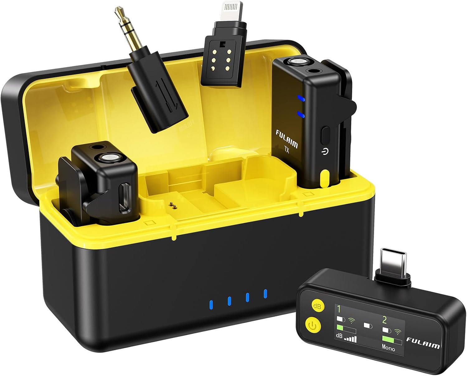 Detalle de FULAIM X5M microfono lavalier wireless per smartphone 18 ore