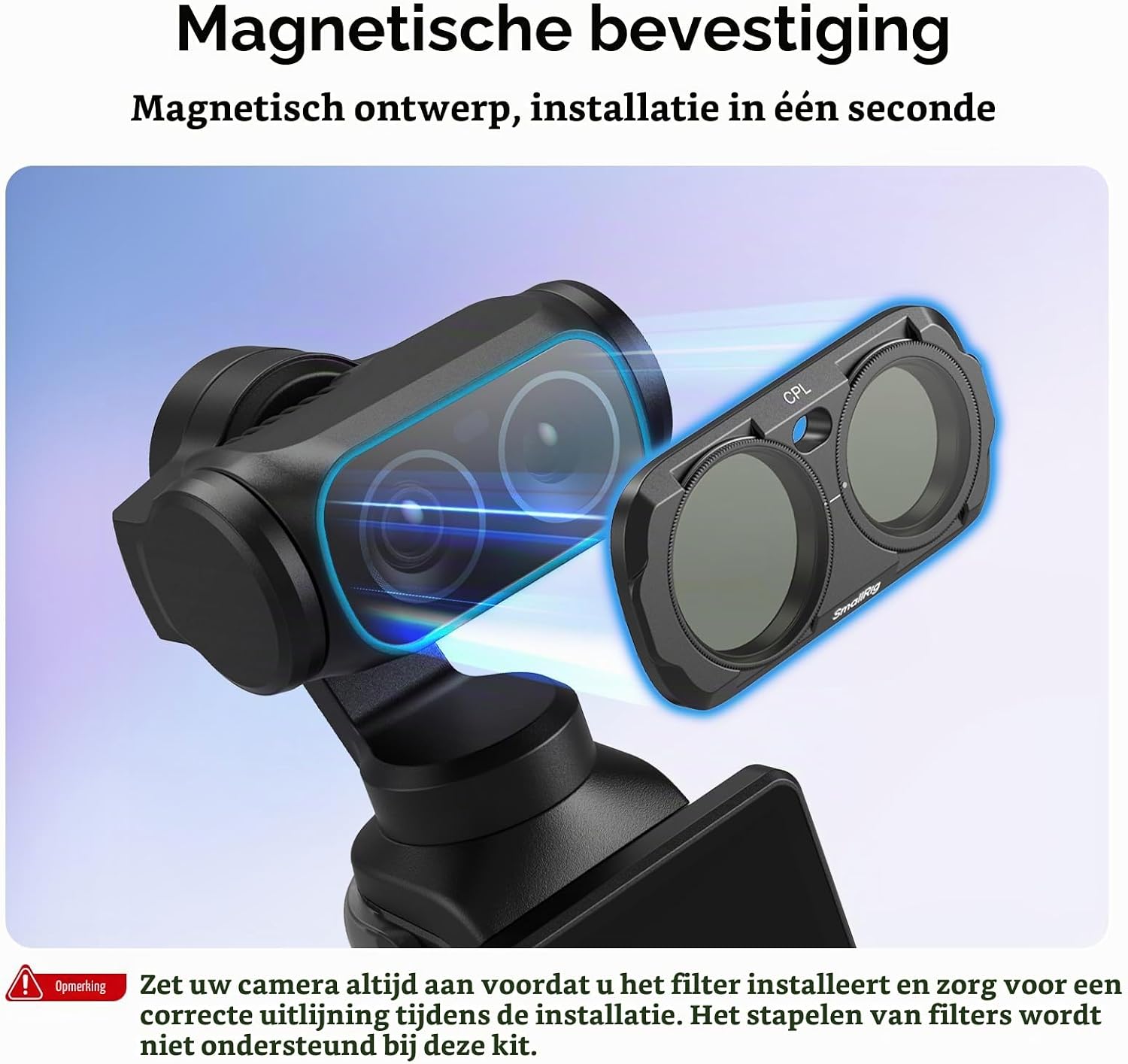 Detalle de SMALLRIG 6687 filterset voor Insta360 Luna Ultra met zes ND-filters