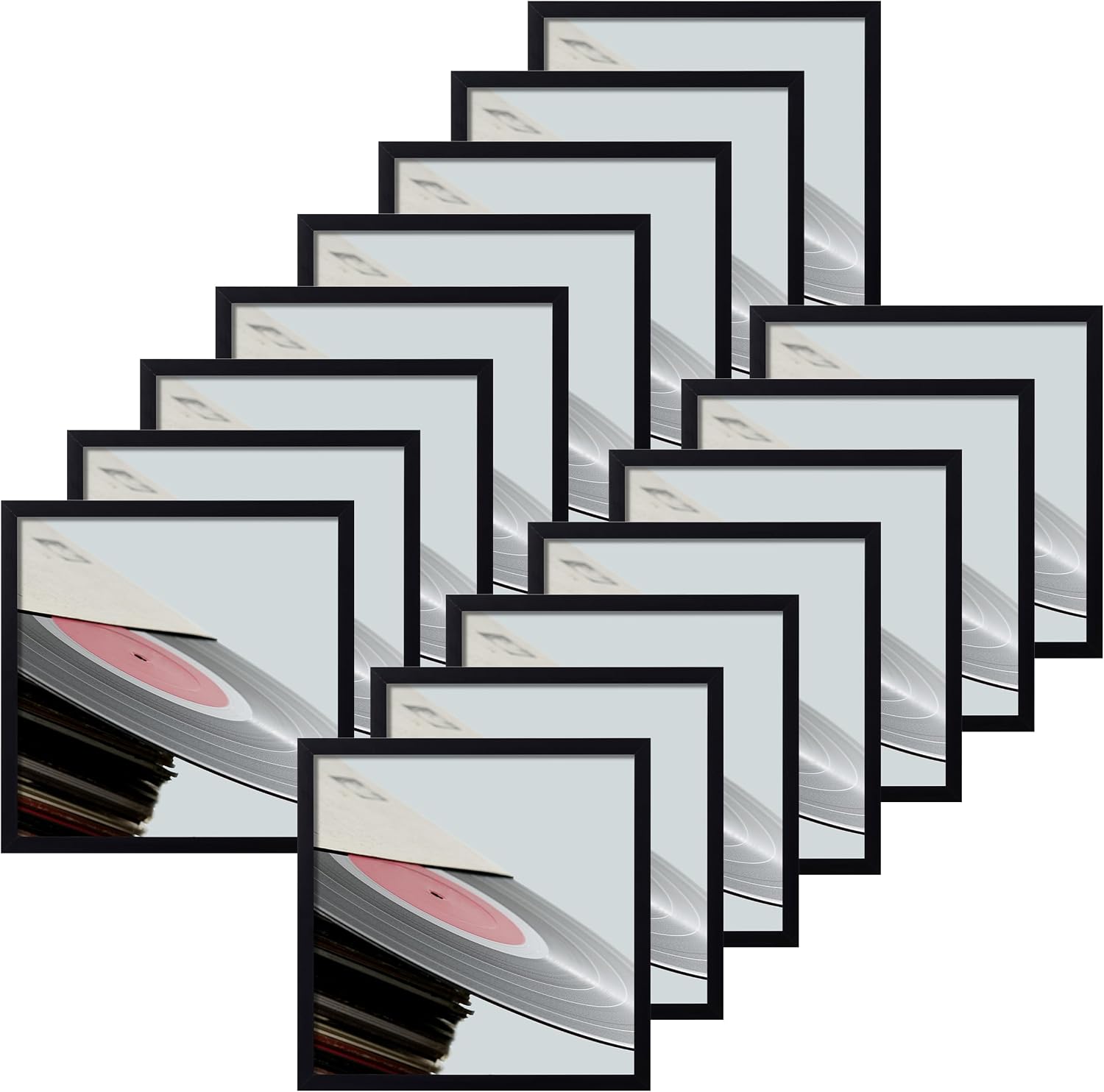 Detalle de eletecpro 12.5 x 12.5-Inch Vinyl Record Frames, Black, 15-Pack