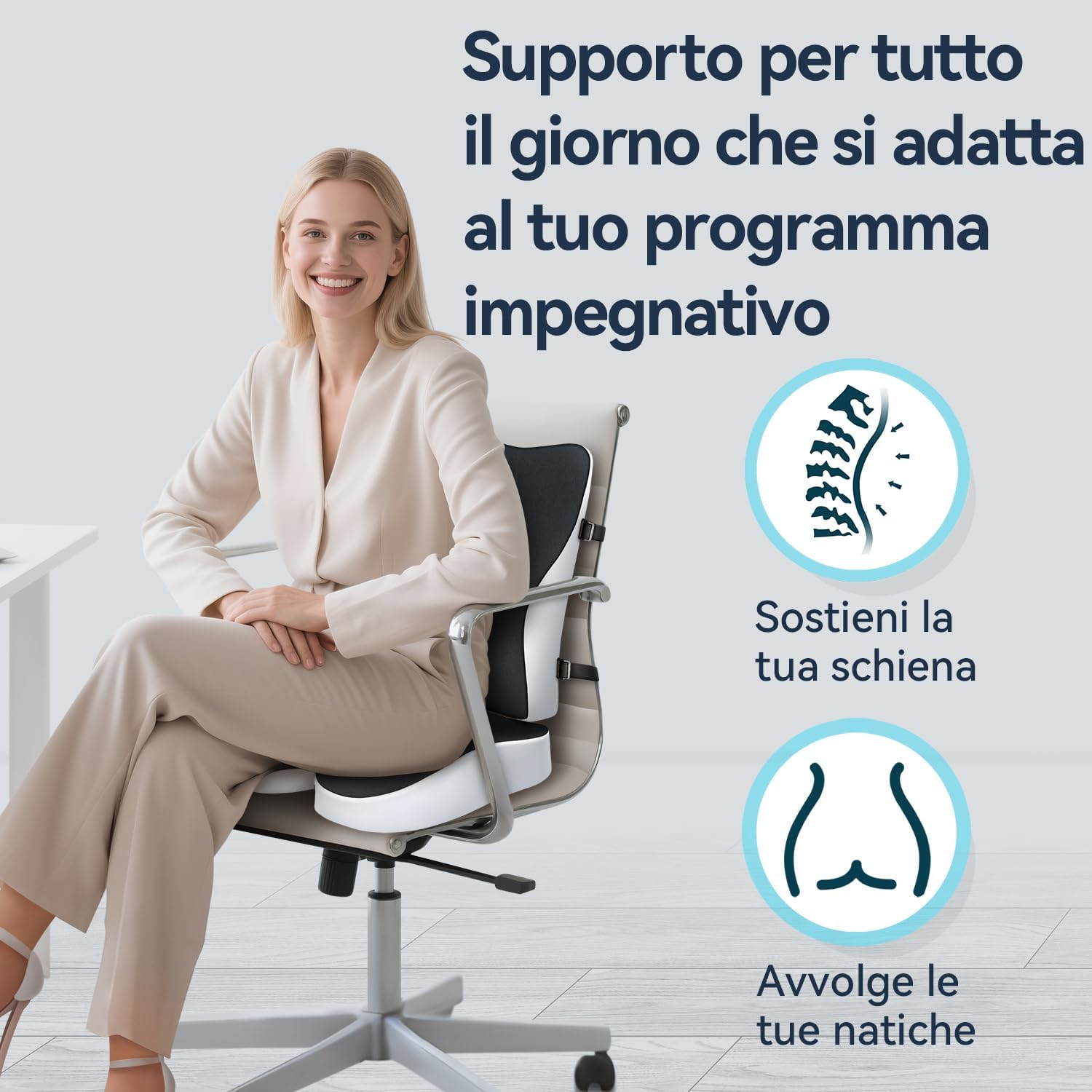 Thumbnail 2 de Travel Ease Set Cuscino in Schiuma di Memoria per Sedia