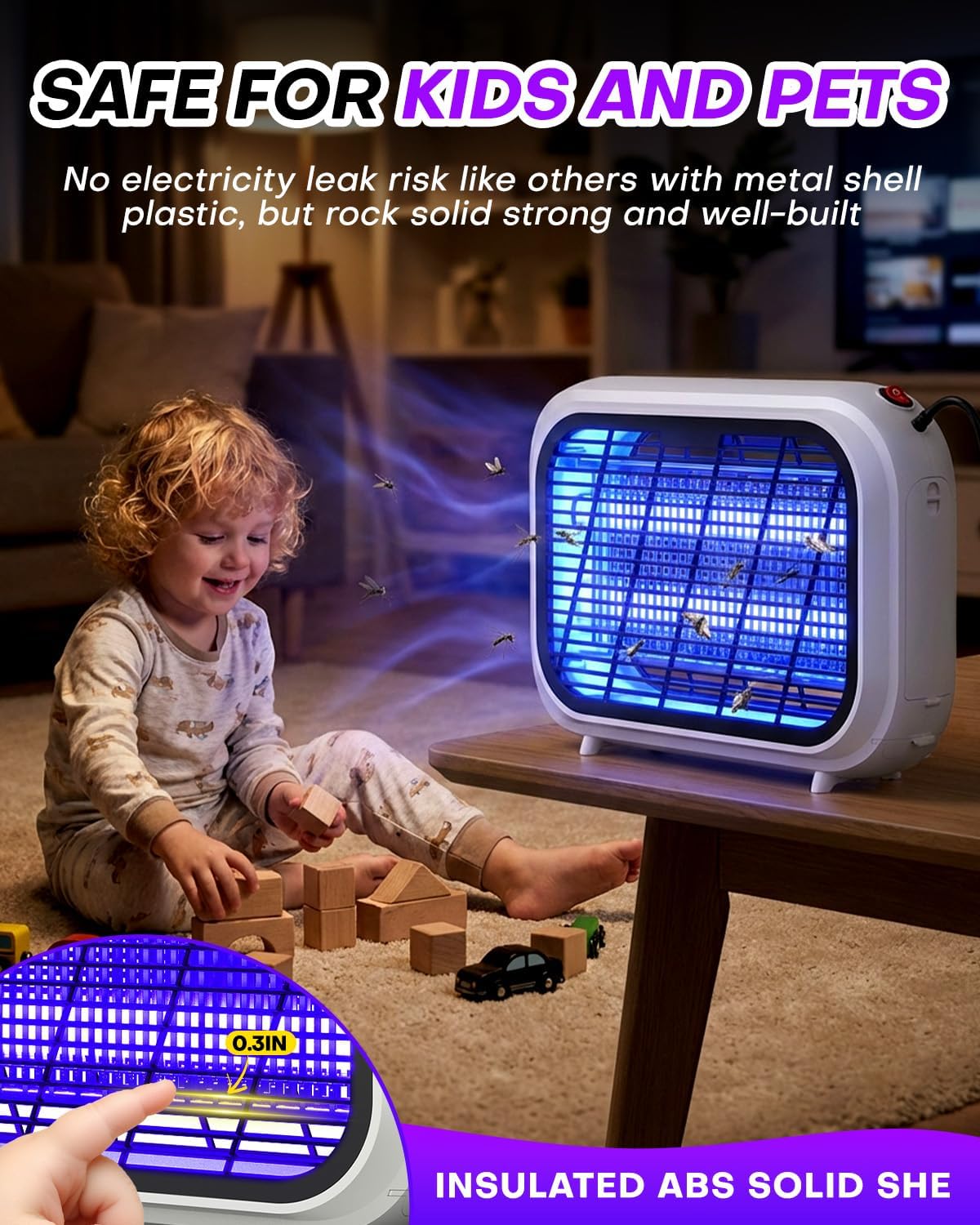 Thumbnail 4 de 20W Bug Zapper Indoor with 2500V Dual-Layer Grid and 2 UV Lights