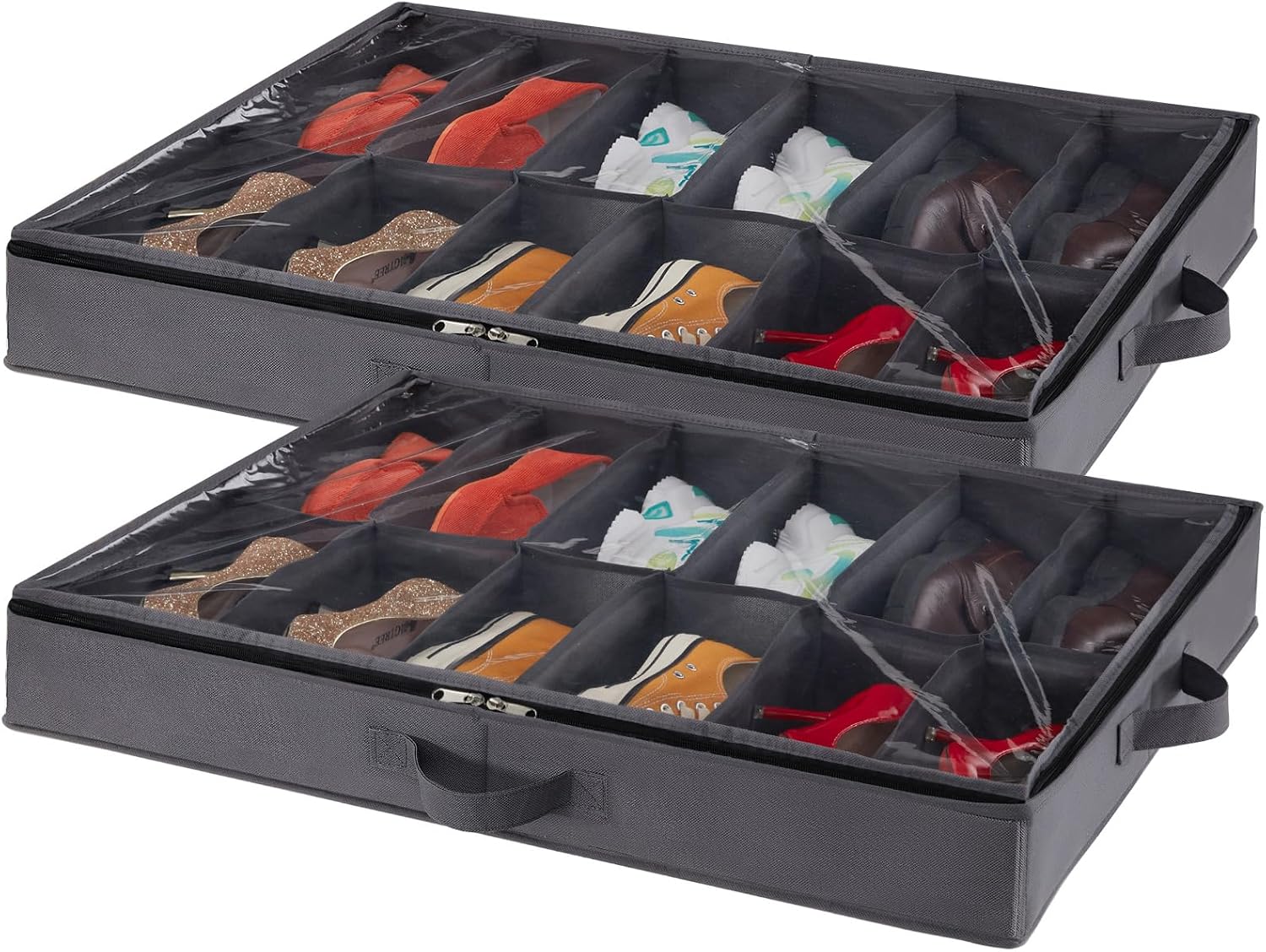 Detalle de Lifewit Opbergdozen Onder Het Bed – organizer na buty, 2 sztuki, 24 pary