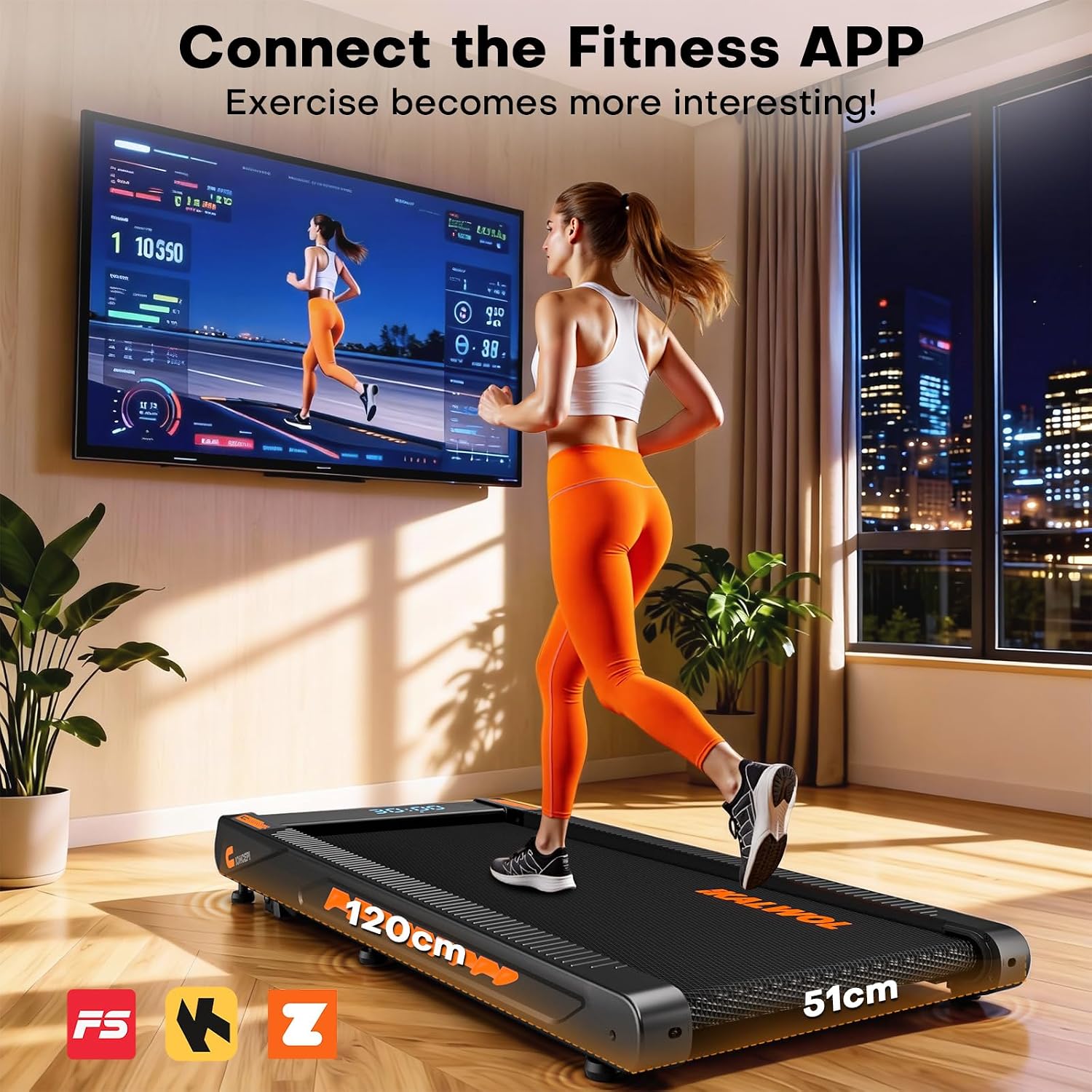 Detalle 2 de Walking Pad Treadmill with Speaker: 6-in-1 Under Desk Treadmill for Home Use