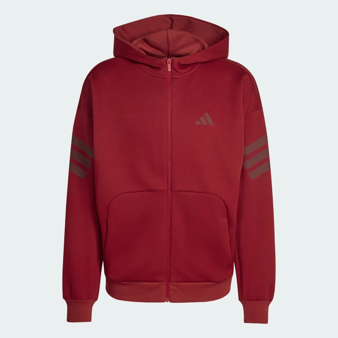 Detalle 2 de Chaqueta con capucha Future Icons 3 bandas de Adidas (Burgundy)