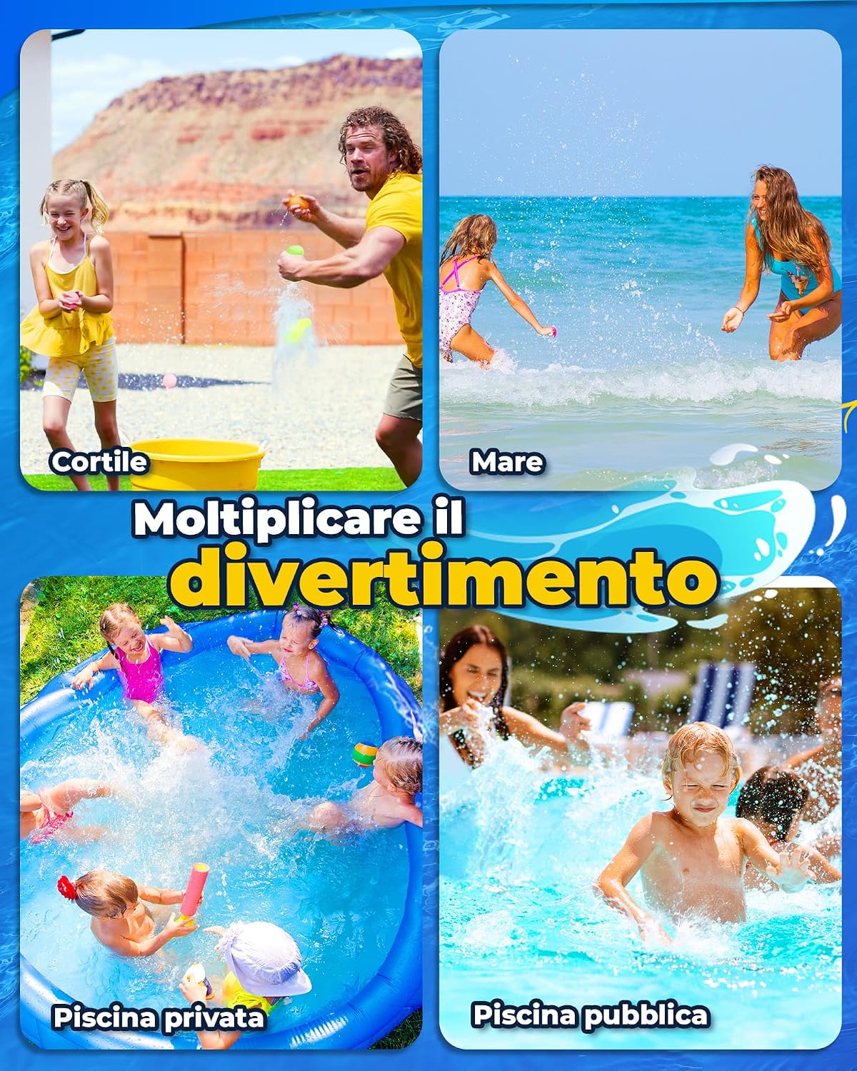 Detalle de Palloncini d'acqua riutilizzabili con aspirazione magnetica, 4 pezzi – riempimento rapido e autosigillante