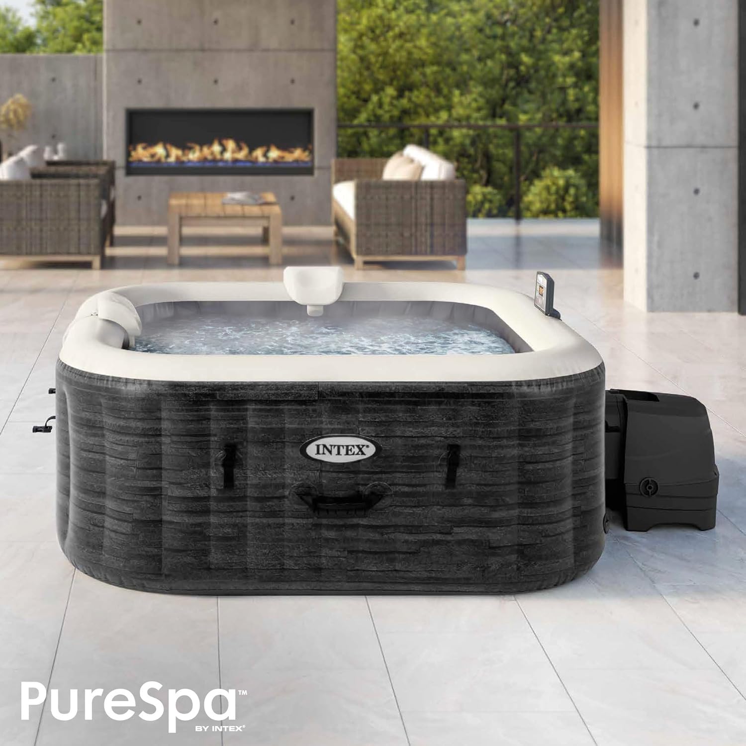 Detalle 2 de Intex Spa Hinchable Cuadrado Greystone Deluxe 4 Personas