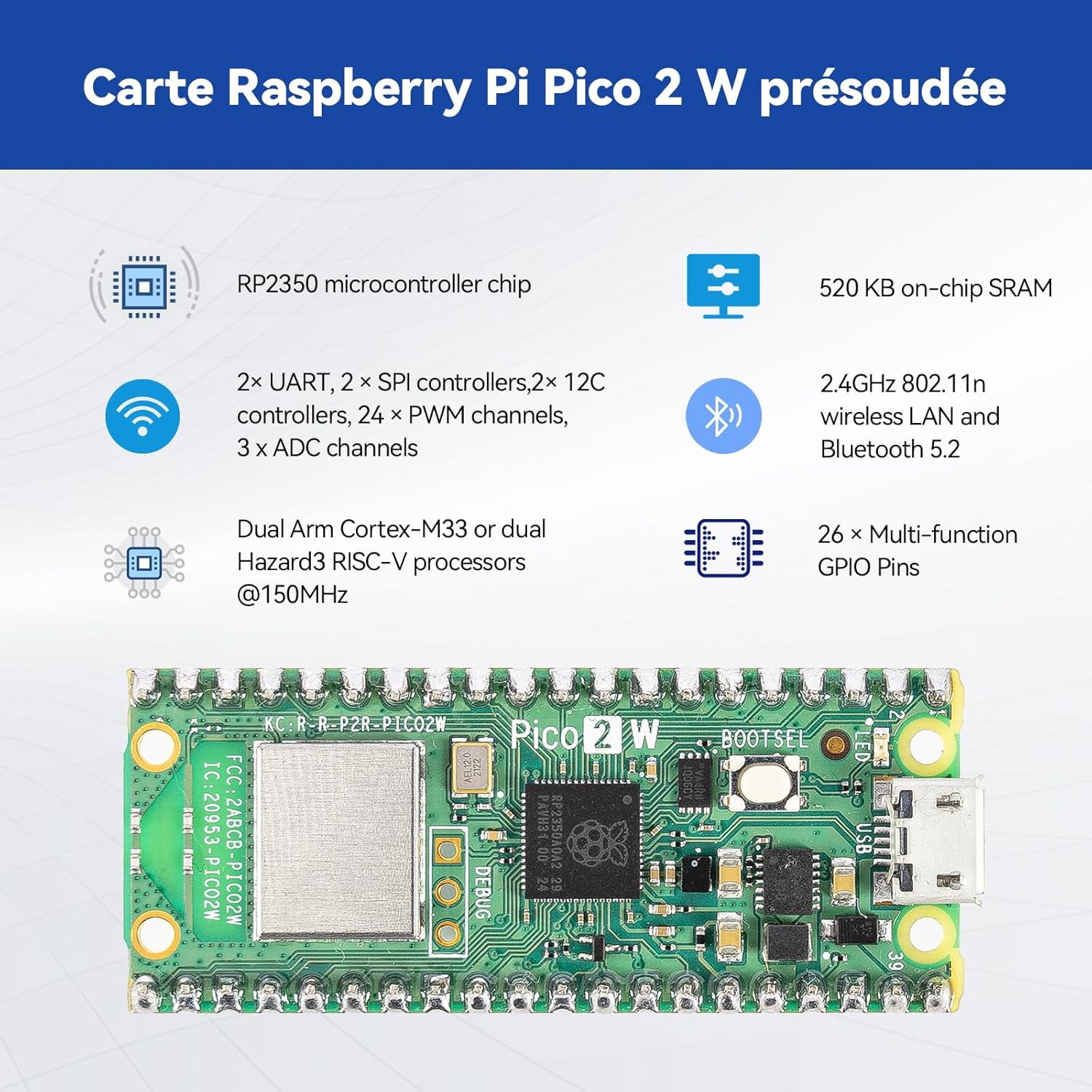 Thumbnail 5 de Kit d’apprentissage Raspberry Pi Pico 2W SunFounder : MicroPython, C/C++ et 96 projets IoT