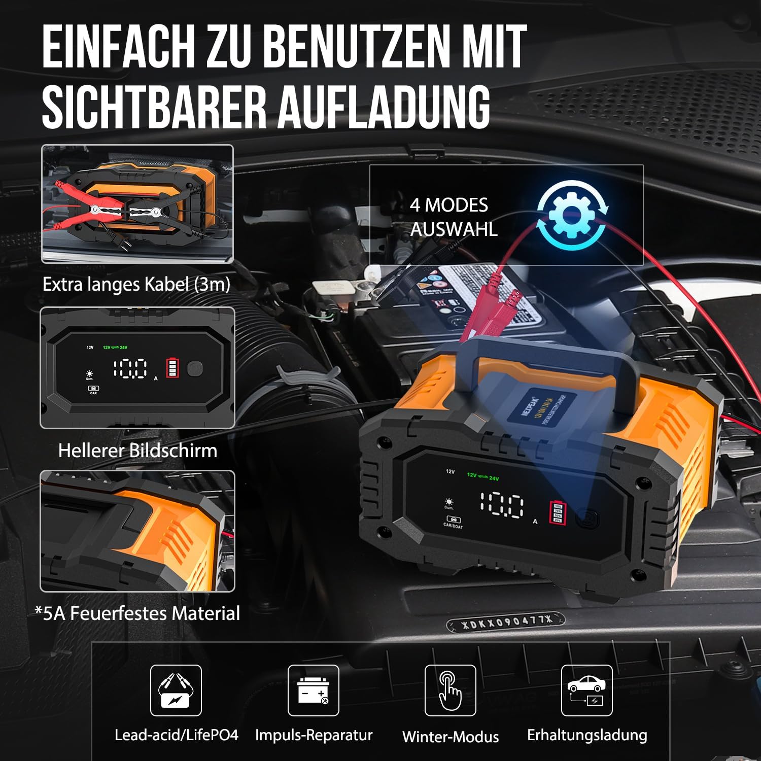 Thumbnail 2 de NEXPEAK NC202 Ladegerät 12V/24V LiFePO4
