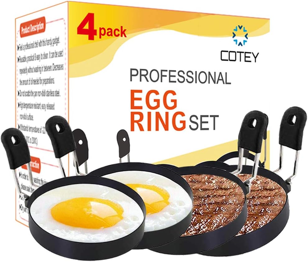 Detalle 2 de COTEY 3.5" Egg Rings Set Nonstick