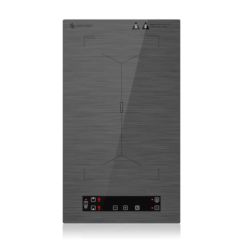 Detalle de AMZCHEF Plaque à induction 2 feux avec zones flexibles – 3300W, BBQ, sécurité et minuterie