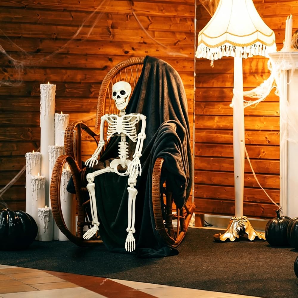 Detalle 2 de WODMAZ ZW-LXWSJGJ 3-Foot Posable Plastic Skeleton Halloween Decoration