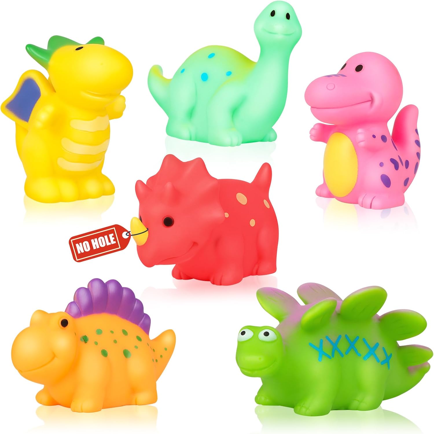 Detalle de Jovicos No Hole No Mould Baby Bath Toys (6pcs) Dinosaur Set for Toddlers
