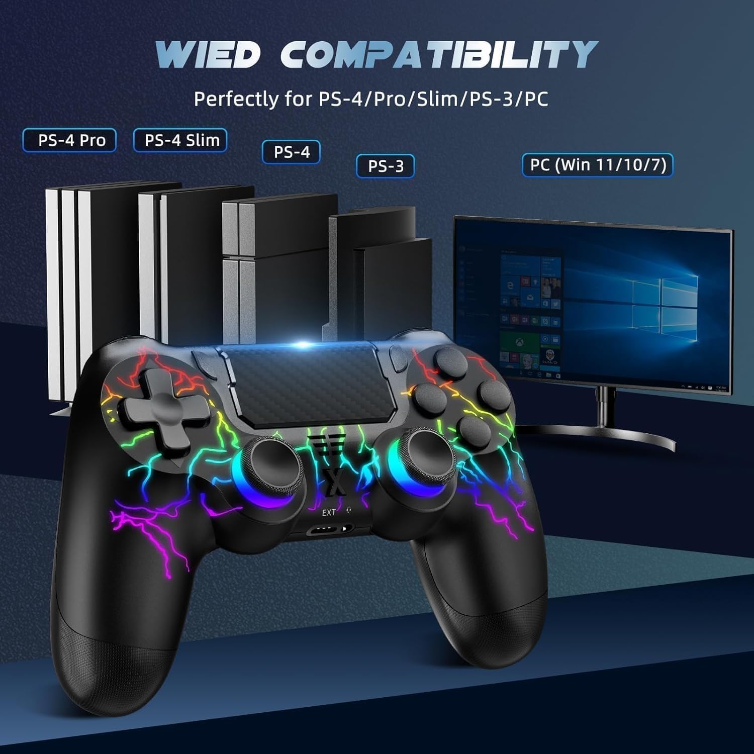 Thumbnail 6 de Suoxiom Wireless Controller for P4 (P4 Pro, P4 Slim) & PC with Bluetooth, Touch Panel, 3.5mm Audio Jack and Vibration