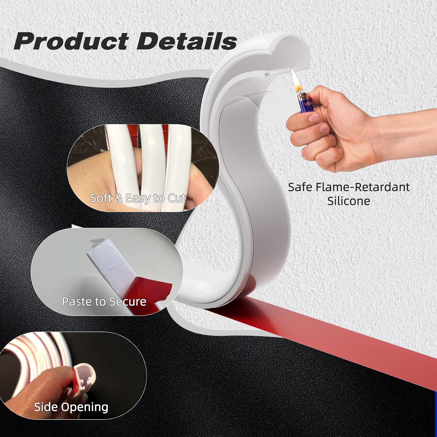 Detalle de Conwang 2m self-adhesive cable trunking for walls