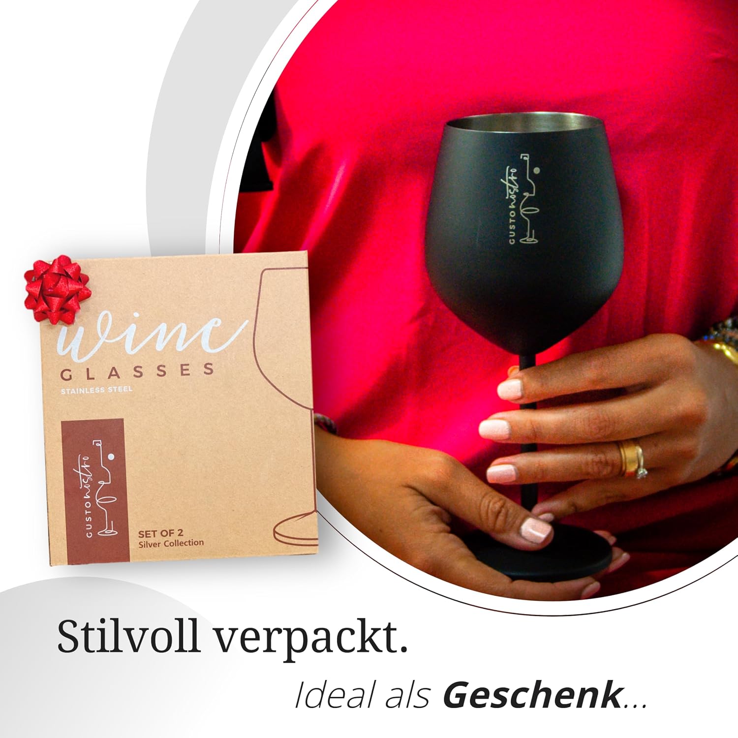 Thumbnail 6 de Gusto Nostro Weingläser Edelstahl 540 ml