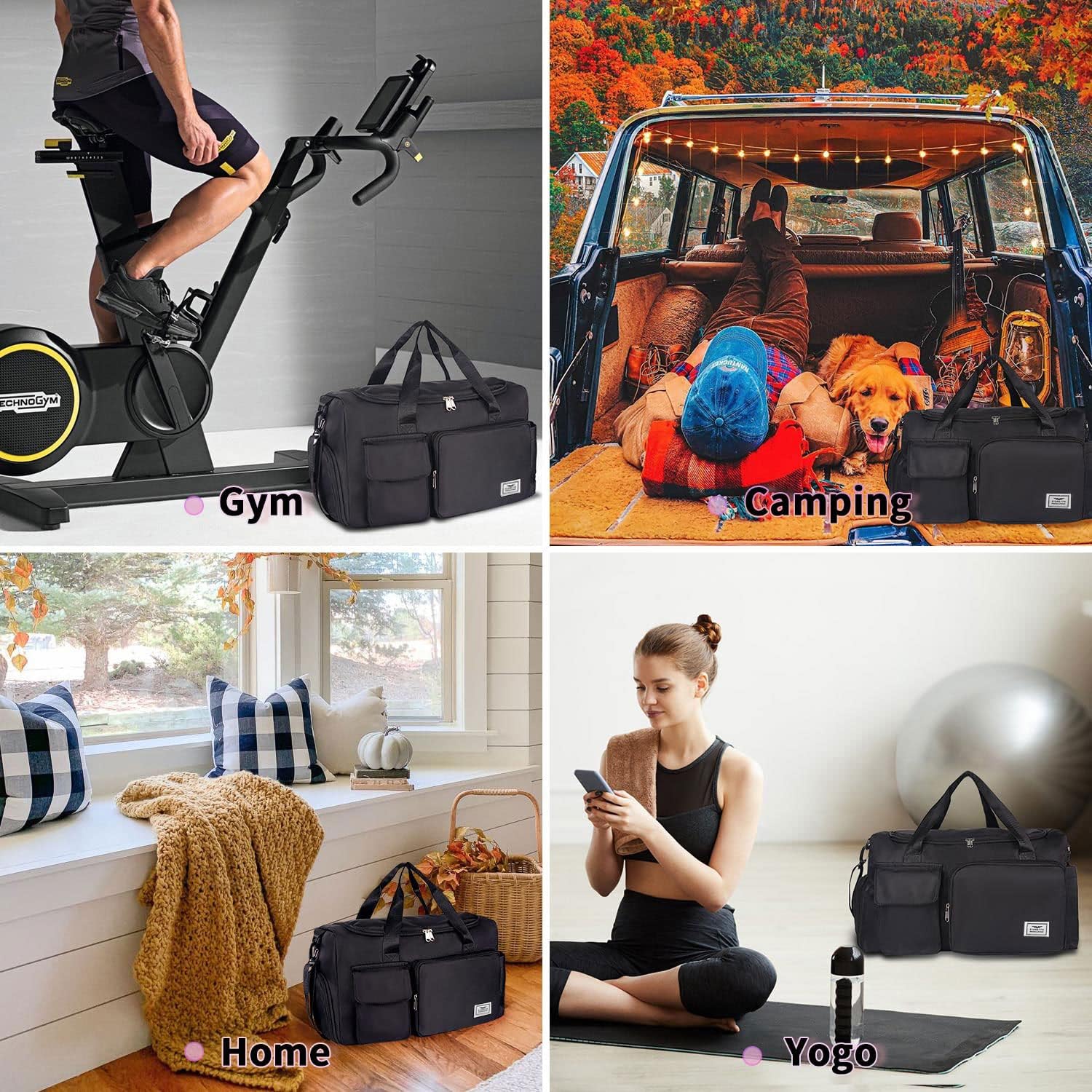 Thumbnail 6 de Fioretto FIORETTO 35L Damen Sporttasche: faltbare Reisetasche mit Schuhfach & Nassfach