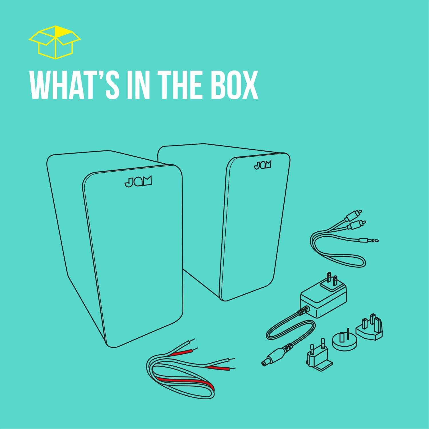 Thumbnail 6 de Jam Bluetooth Bookshelf Speakers – kompakte Aktiv-Regallautsprecher mit Bluetooth und AUX-IN (schwarz)