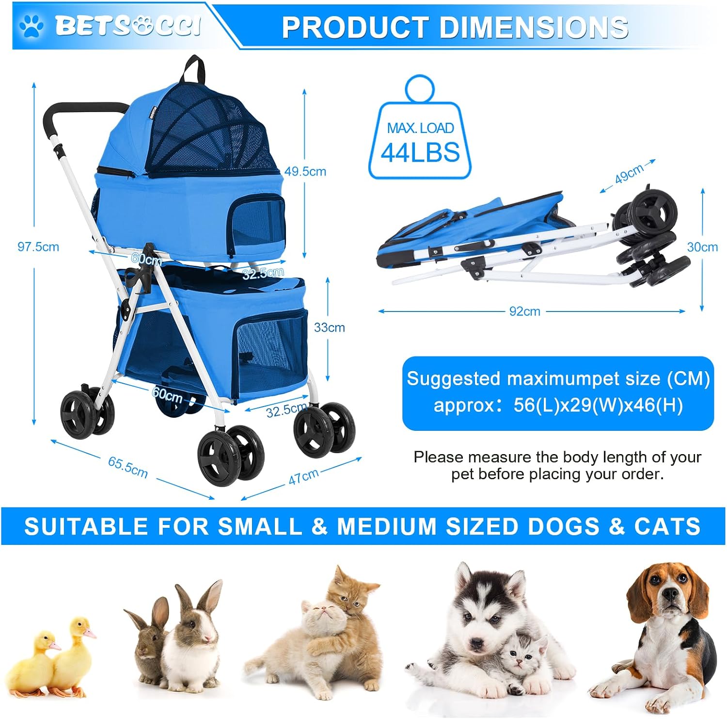 Detalle 2 de Pet Stroller 44 lb Capacity