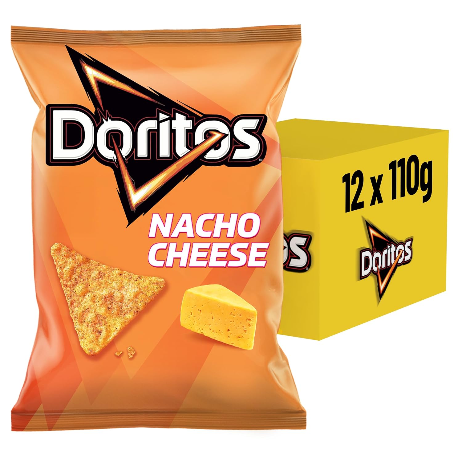 Detalle 2 de Doritos Nacho Cheese Tortilla Nachos 12×110g 🍿