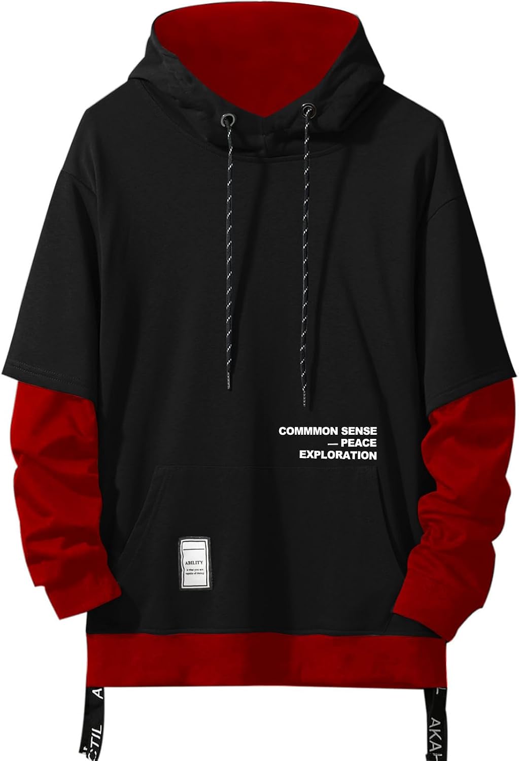 Detalle 2 de Moshtashio Kapuzenpullover für Herren Patchwork Hoodie mit Kapuze