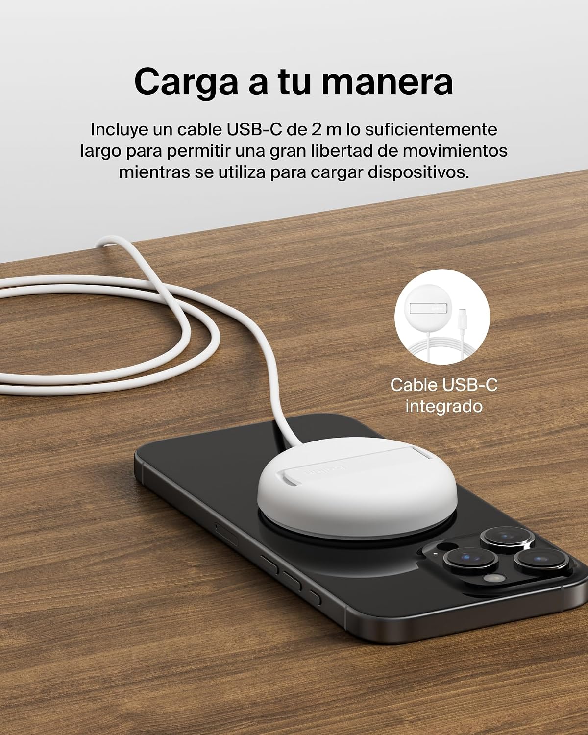 Detalle 2 de Belkin Cargador Inalámbrico MagSafe 15W para iPhone y AirPods