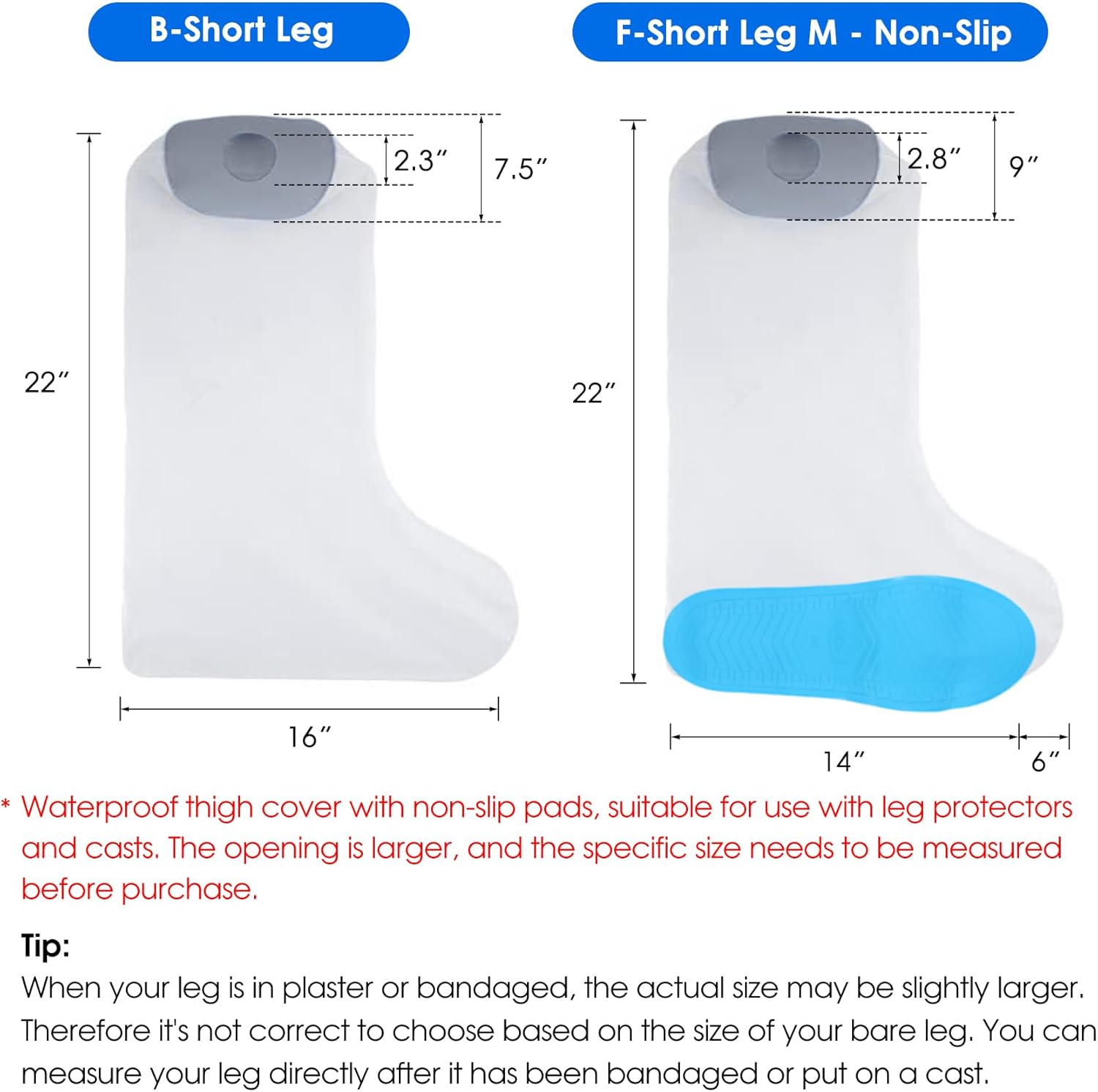 Thumbnail 1 de COMFYTHERA B-Short Leg waterproof cast cover 1️⃣🩹