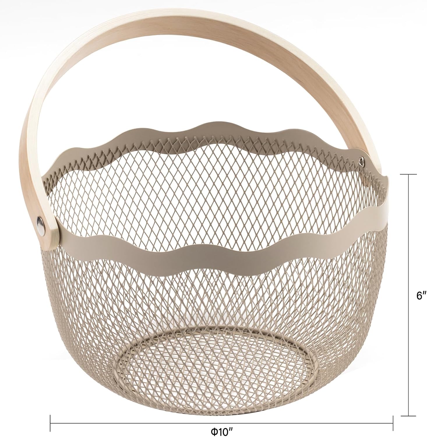 Detalle 2 de SANHSEHOME Metal Mesh Harvest Basket, Alloy Steel