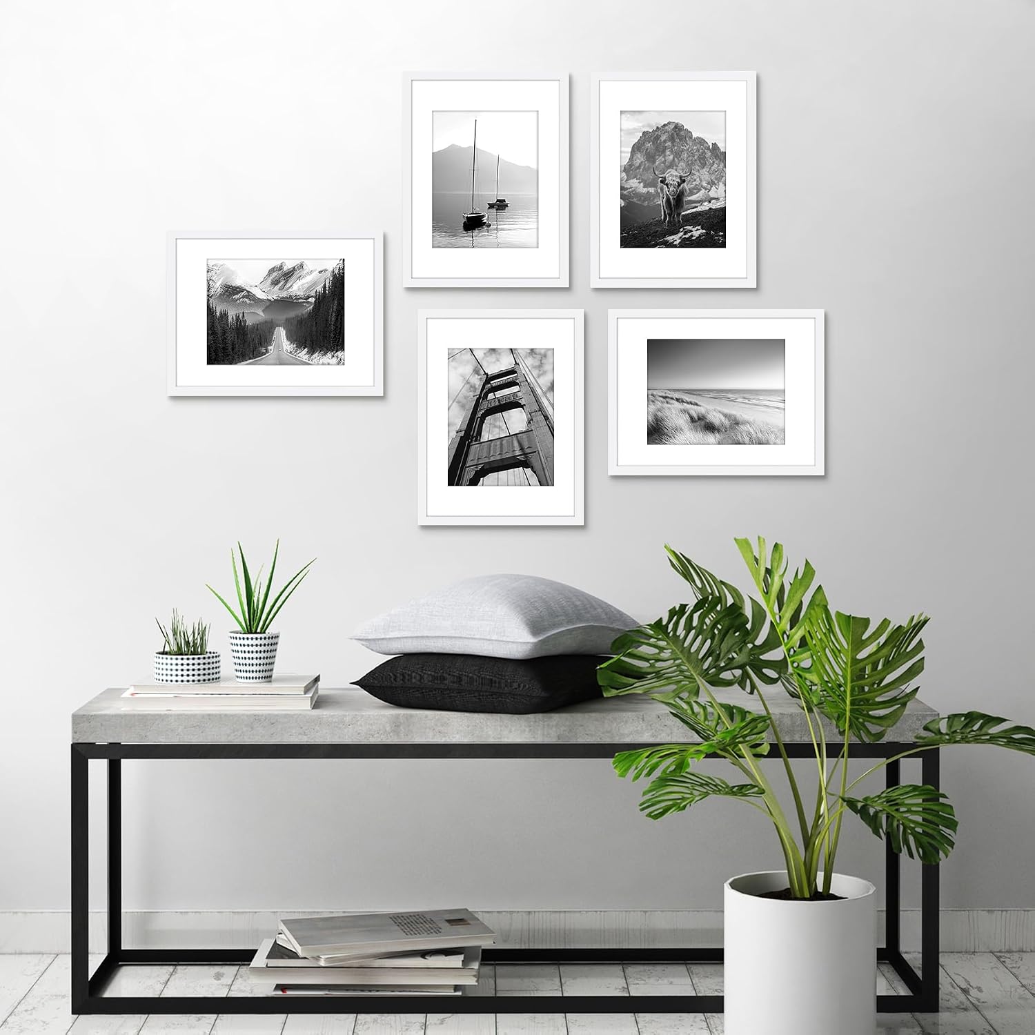 Detalle 2 de Americanflat Cadre Photo 30x40 cm Blanc – Lot de 5 cadres muraux à affichage polyvalent